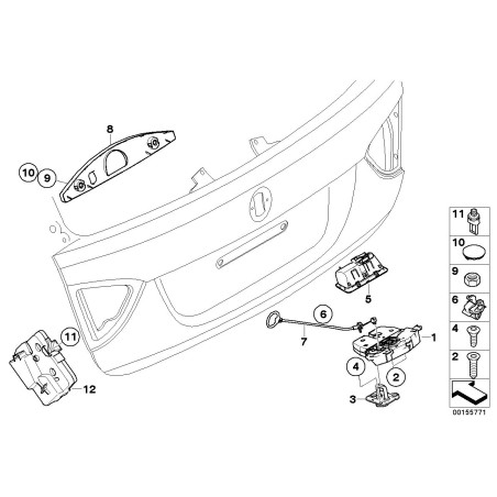 Support de fixation de vitre arrière - Pièce d'origine BMW 51248218850