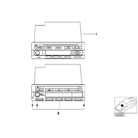 Cache de vis du lecteur CD - Pièce d'origine BMW 65126907824