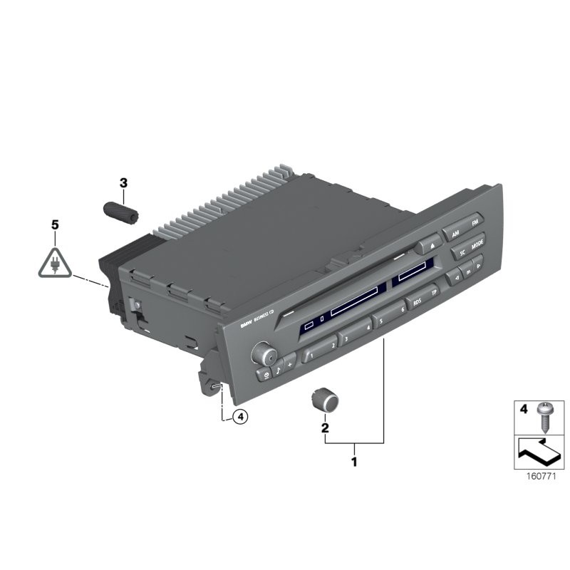 Bouton de volume du lecteur CD - Pièce d'origine BMW 65129119442