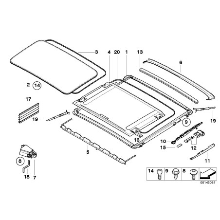Cadre de plafond - Pièce d'origine BMW 54107157446