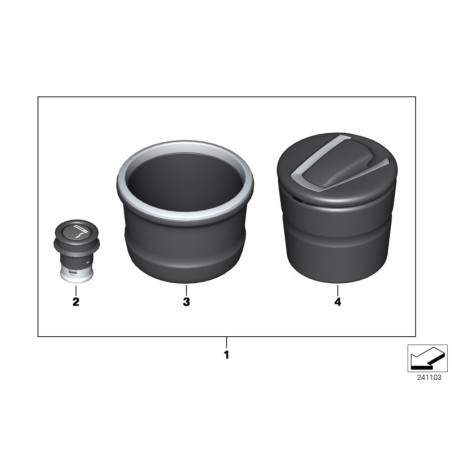 Compartiment de cendrier central avec plateau de rangement - Pièce d'origine BMW 51169263413
