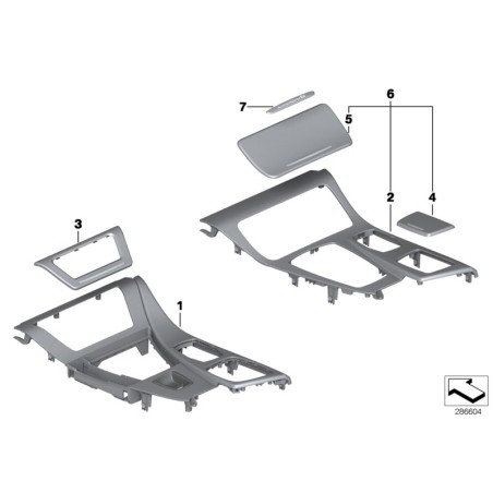 Garniture de couverture de cendrier de console centrale - Pièce d'origine BMW 51169206352 Garniture de couverture de cendrier de console centrale - Pièce d'origine BMW 51169206352
