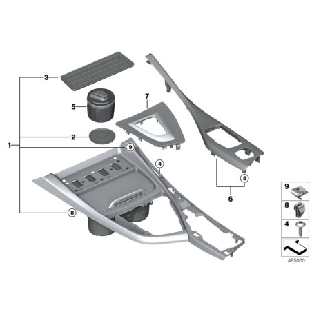 Cache de console centrale en aluminium brossé - Pièce d'origine BMW 51169207267