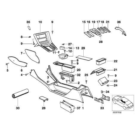 Cache de console centrale - Pièce d'origine BMW 51168108930 Cache de console centrale - Pièce d'origine BMW 51168108930