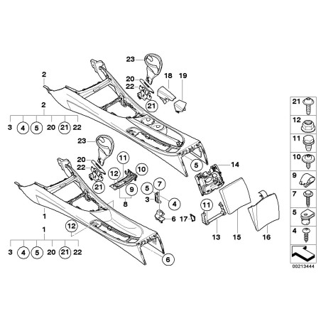 Insert de console centrale - Pièce d'origine BMW 51167135455