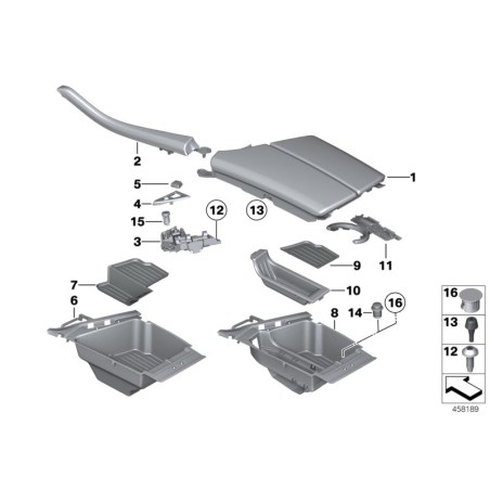 Compartiment de rangement de la console centrale - Pièce d'origine BMW 51169206723