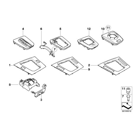 Garniture de console centrale Graphite Matte - Pièce d'origine BMW 51168209372