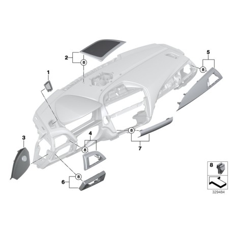 Panneau de couverture central - Pièce d'origine BMW 51459236581