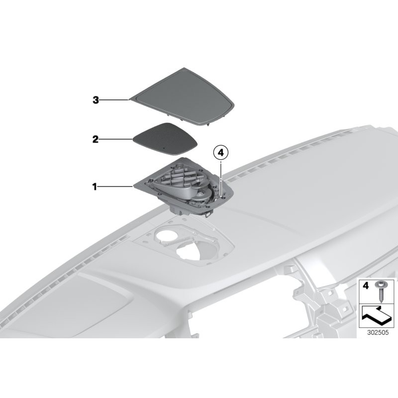 Haut-parleur central du tableau de bord - Pièce d'origine BMW 65139266111 Haut-parleur central du tableau de bord - Pièce d'origine BMW 65139266111