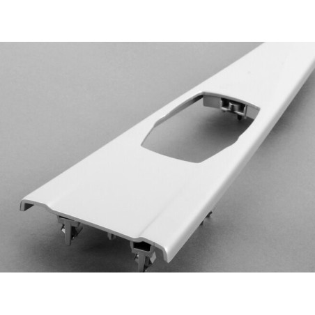 Panneau de garniture de console central en satin argenté - Pièce d'origine BMW 51169218919 - Conduite à gauche.