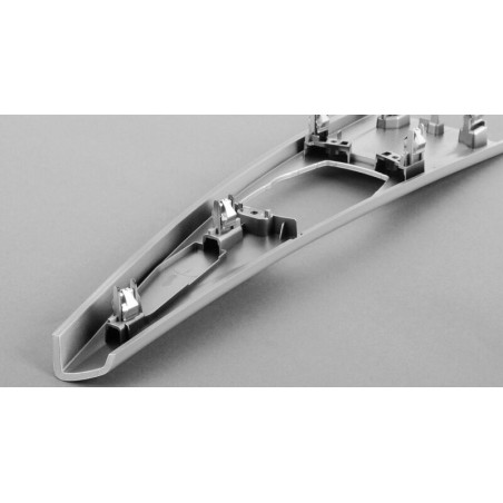 Panneau de garniture de console central en satin argenté - Pièce d'origine BMW 51169218919 - Conduite à gauche.