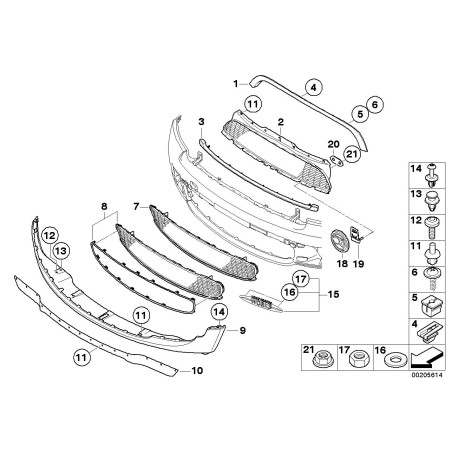 Grille de calandre en maille de section centrale - Pièce d'origine BMW 51132751290 Grille de calandre en maille de section centrale - Pièce d'origine BMW 51132751290