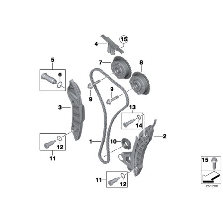 Tendeur de chaîne - Pièce d'origine BMW 11317607551