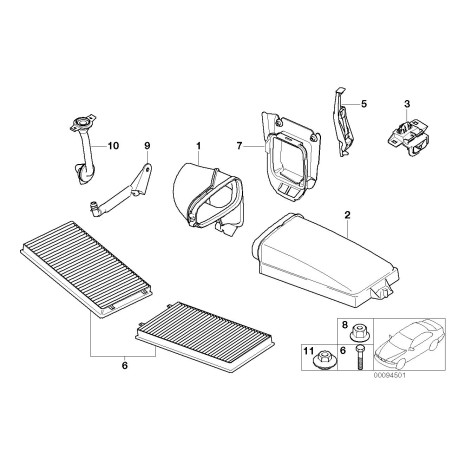 Filtre à charbon actif - Paire - Pièce d'origine BMW 64116921019 Filtre à charbon actif - Paire - Pièce d'origine BMW 64116921019