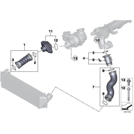 Joint préformé de tuyau de charge - Pièce d'origine BMW 11617796621 Joint préformé de tuyau de charge - Pièce d'origine BMW 11617796621