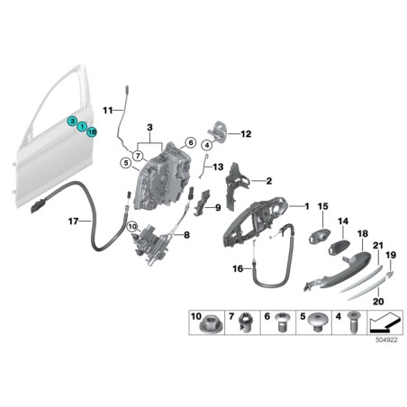 Moulure en coin chromée - Pièce d'origine BMW 51219491488