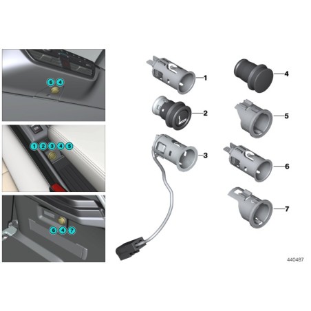 Prise allume-cigare à LED - Pièce d'origine BMW 61349136468