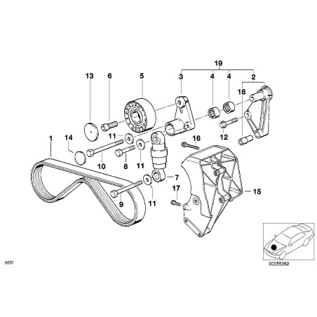Support de compresseur de climatisation - Pièce d'origine BMW 64551730768 Support de compresseur de climatisation - Pièce d'origine BMW 64551730768