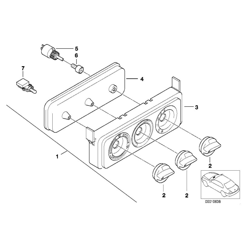 Plaque de base de contrôle climatique - Pièce d'origine BMW 64118398937