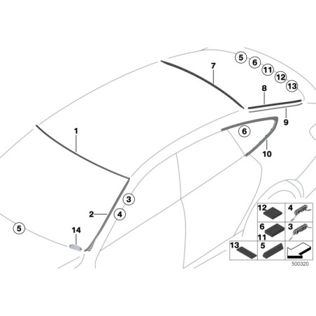 Clip de moulure de gouttière - Pièce d'origine BMW 51137321818