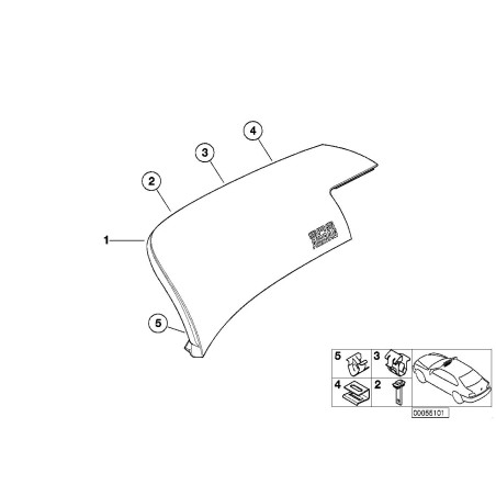 Clip pour couvercle d'airbag de tableau de bord - Pièce d'origine BMW 51458146760