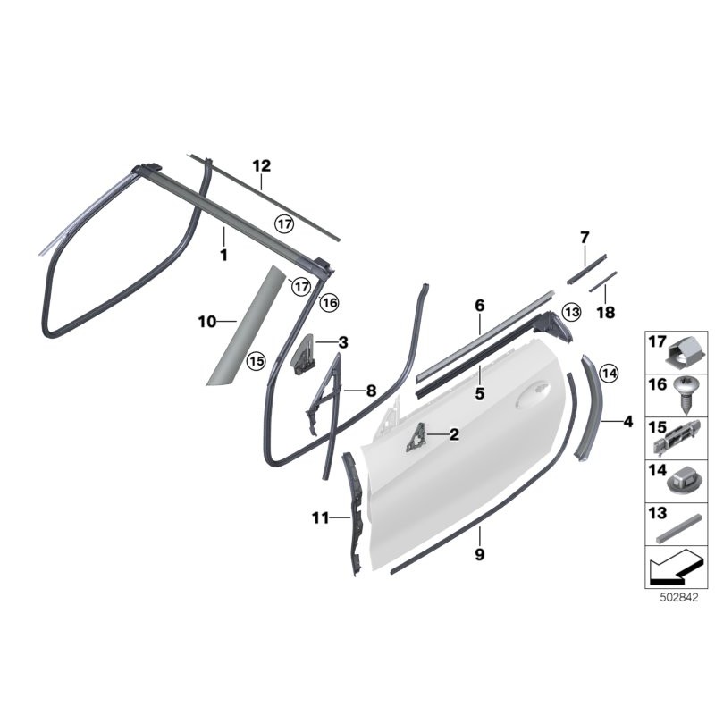 Clip pour pare-brise - Pièce d'origine BMW 51137379033