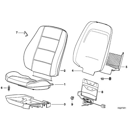 Clip de plancher de siège avant - Pièce d'origine BMW 52108130678
