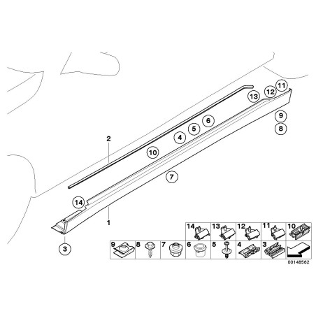 Clip - Pièce d'origine BMW 51117135538 Clip - Pièce d'origine BMW 51117135538