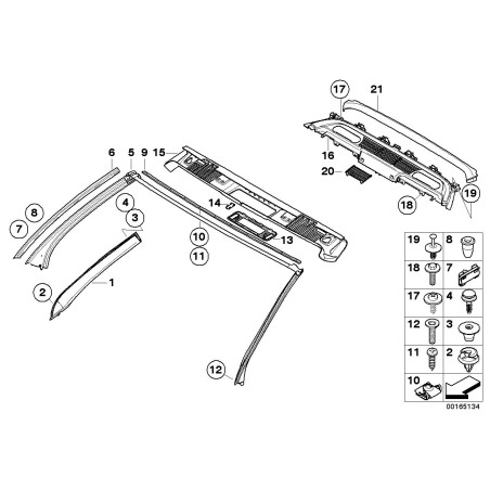 Clip - Pièce d'origine BMW 51328257199 Clip - Pièce d'origine BMW 51328257199