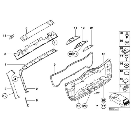 Clip - Pièce d'origine BMW 51498234710 Clip - Pièce d'origine BMW 51498234710