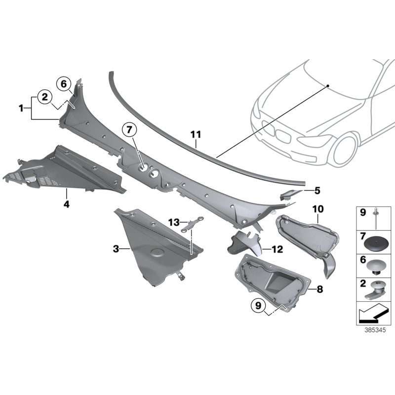 Clip - Pièce d'origine BMW 51717064092