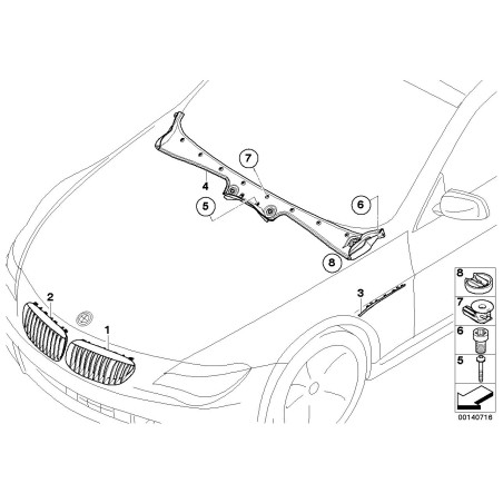 Clip - Pièce d'origine BMW 51717145148 Clip - Pièce d'origine BMW 51717145148