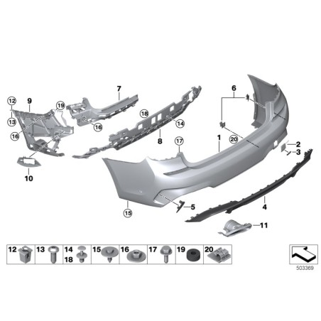 Clip - Pièce d'origine BMW 61137849481