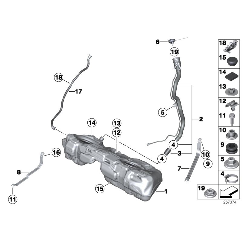 Clip de fixation - Pièce d'origine BMW 34406854898