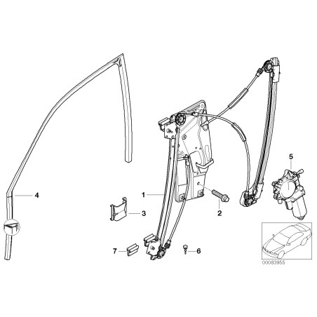 Clip de régulateur de fenêtre - Pièce d'origine BMW 51328164788