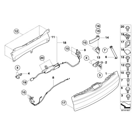 Unité d'assistance de fermeture pour hayon arrière - Pièce d'origine BMW 51247233909 Unité d'assistance de fermeture pour hayon arrière - Pièce d'origine BMW 51247233909