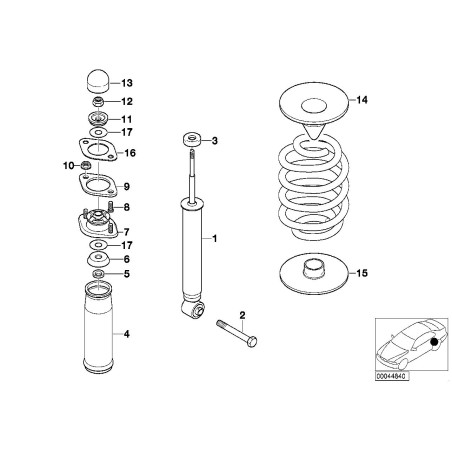 Coussinet isolant supérieur de ressort hélicoïdal arrière compact de 22 mm - Pièce d'origine BMW 33531091952 Coussinet isolant supérieur de ressort hélicoïdal arrière compact de 22 mm - Pièce d'origine BMW 33531091952