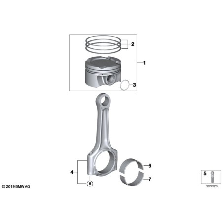 Boulon de bielle à tête Torx E12 M9x47mm Grade 12.0 - Pièce d'origine BMW 11247589671