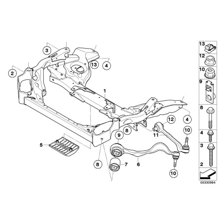 Bague de bras de suspension avant intérieure - Pièce d'origine BMW 31120393540
