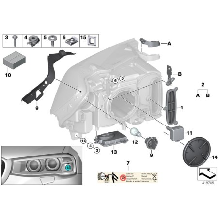 Unité de contrôle des feux Xenon - Pièce d'origine BMW 63117317408