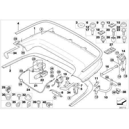 Cache rabattable noir gauche - Pièce d'origine BMW 51178233303 Cache rabattable noir gauche - Pièce d'origine BMW 51178233303