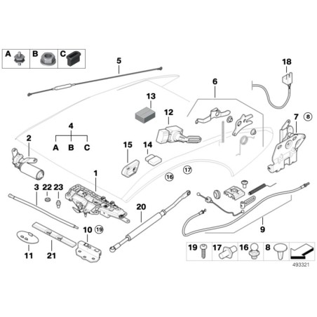 Moteur de verrouillage décapotable - Pièce d'origine BMW 67618370816