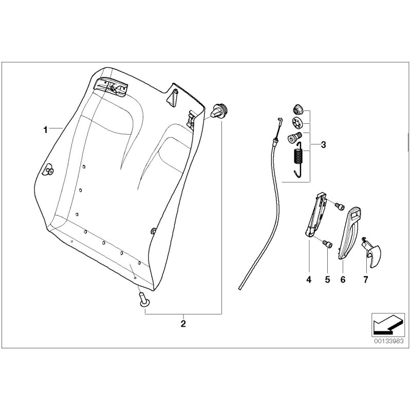 Levier de réglage du siège convertible gauche - Pièce d'origine BMW 52108267507