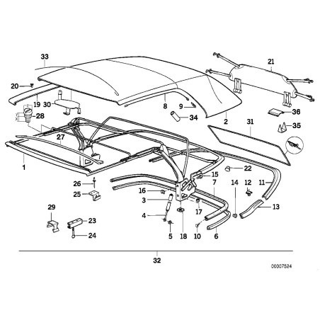 Housse de couverture de toit décapotable - Pièce d'origine BMW 54348134876 Housse de couverture de toit décapotable - Pièce d'origine BMW 54348134876