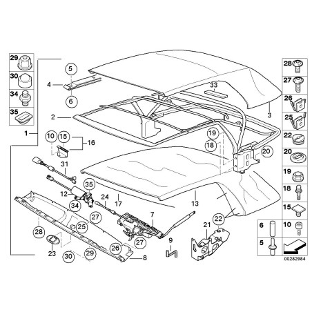 Fermoir de capote décapotable gauche - Pièce d'origine BMW 54347031361 Fermoir de capote décapotable gauche - Pièce d'origine BMW 54347031361