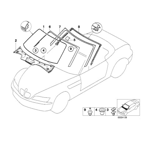 Joint d'étanchéité de capote décapotable - Pièce d'origine BMW 51718410169 Joint d'étanchéité de capote décapotable - Pièce d'origine BMW 51718410169