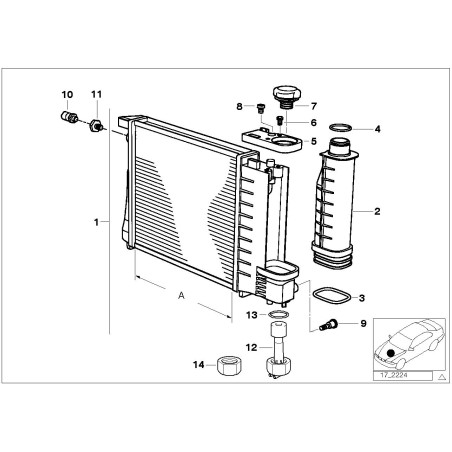 Réservoir d'expansion de liquide de refroidissement - Pièce d'origine BMW 17111712835