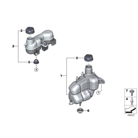 Réservoir d'expansion de liquide de refroidissement - Pièce d'origine BMW 17137617362