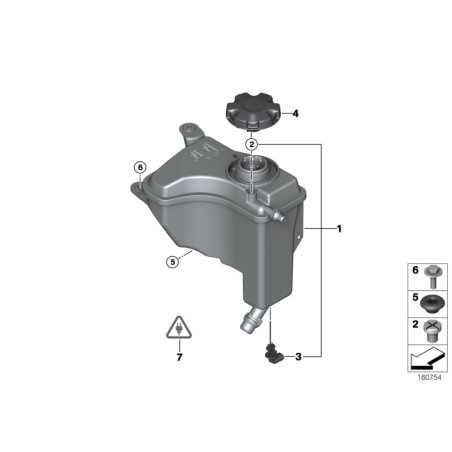 Réservoir d'expansion de liquide de refroidissement - Pièce d'origine BMW 17138570079