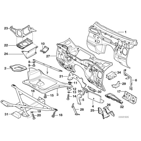 Support de fixation du réservoir d'expansion du liquide de refroidissement - Pièce d'origine BMW 41122256492 Support de fixation du réservoir d'expansion du liquide de refroidissement - Pièce d'origine BMW 41122256492